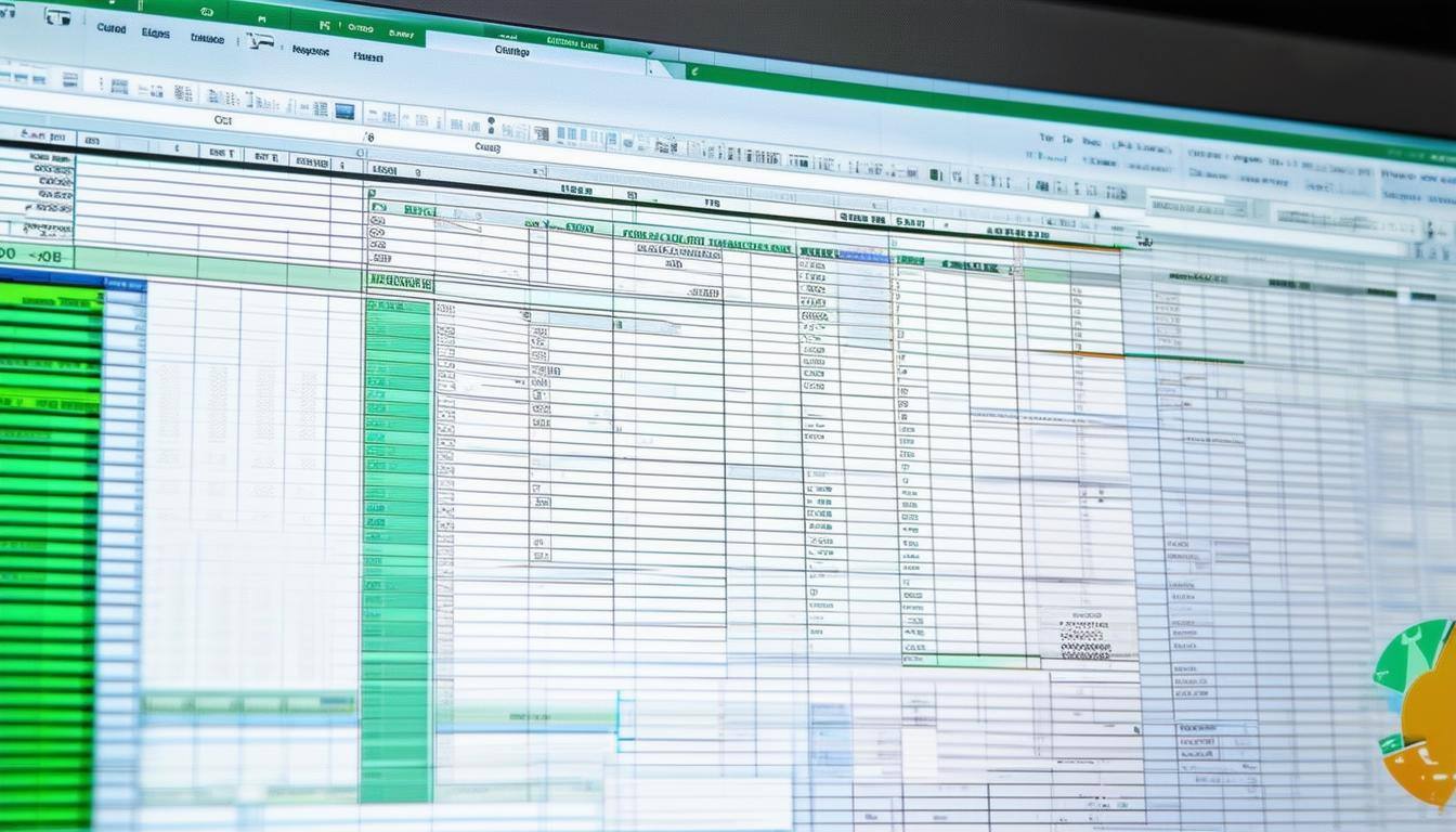 excel sheet on screen