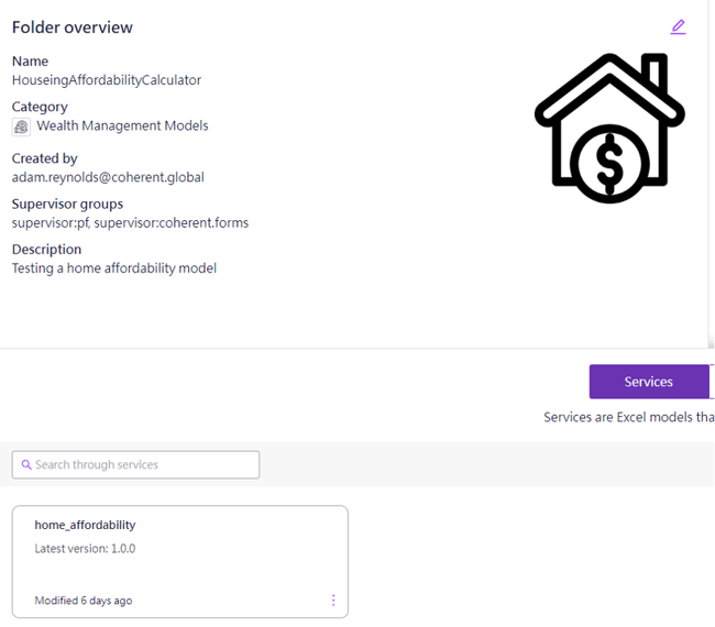 Home affordability calculator in Coherent Spark